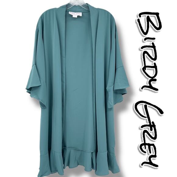 Birdy Grey Kenny Ruffle Sea Glass Robe Ruffle Missing Belt Womens Size M/L - Picture 1 of 10